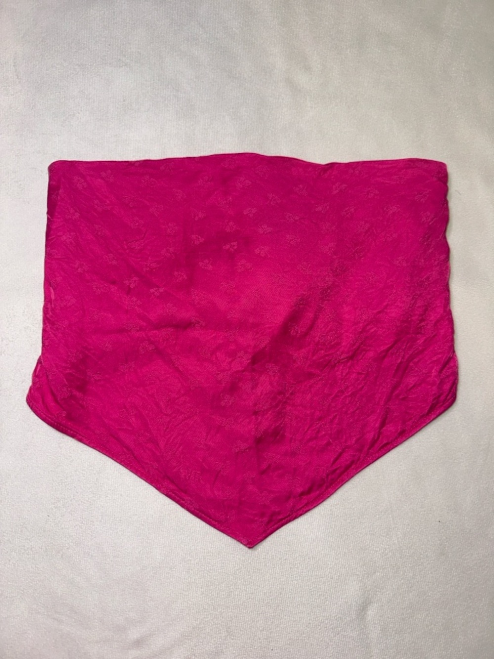 Zara Pink Floral Scarf Strapless Smocked Tie Back Crop Tube Top Size S